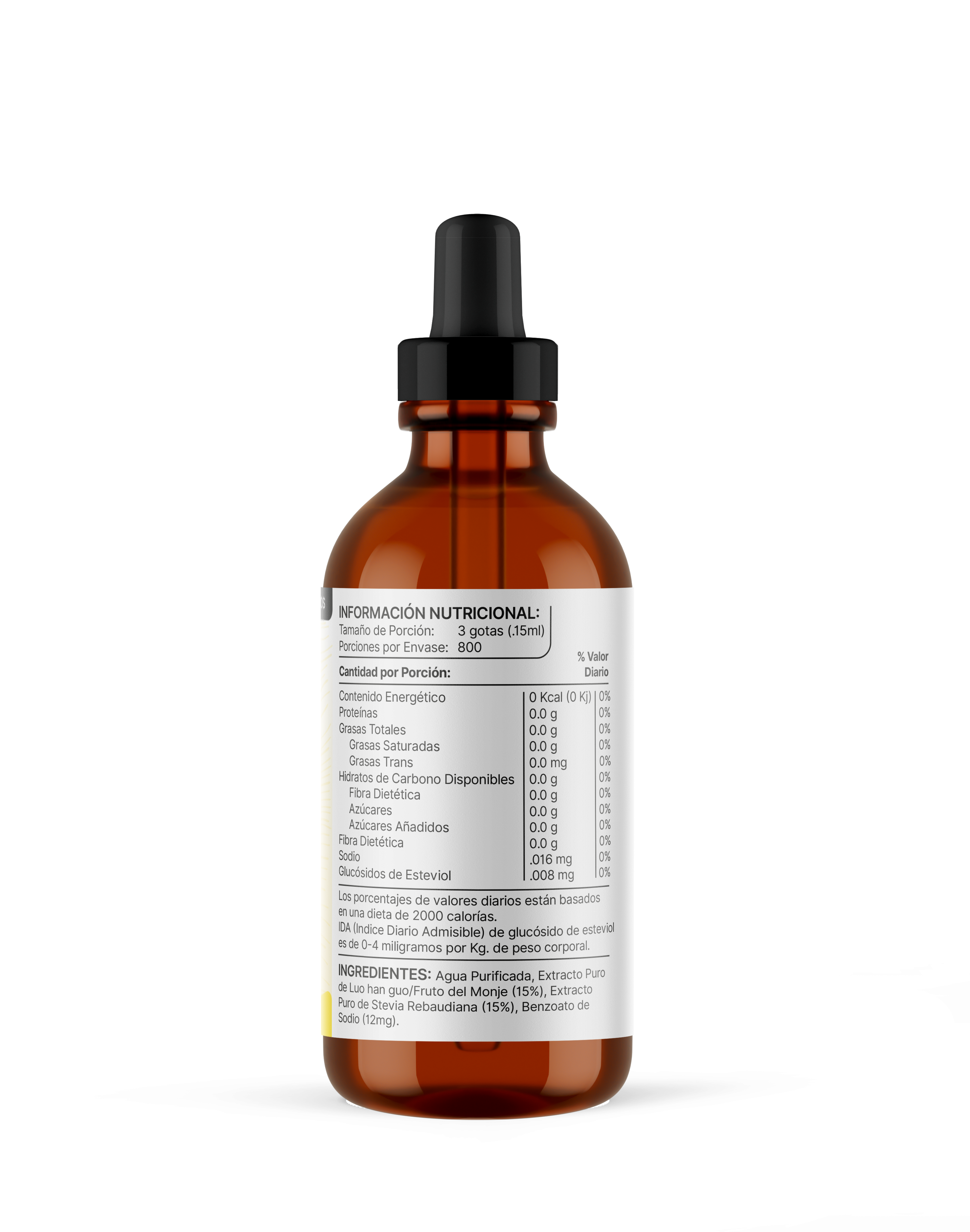 Stevia y Monk Fruit Líquido